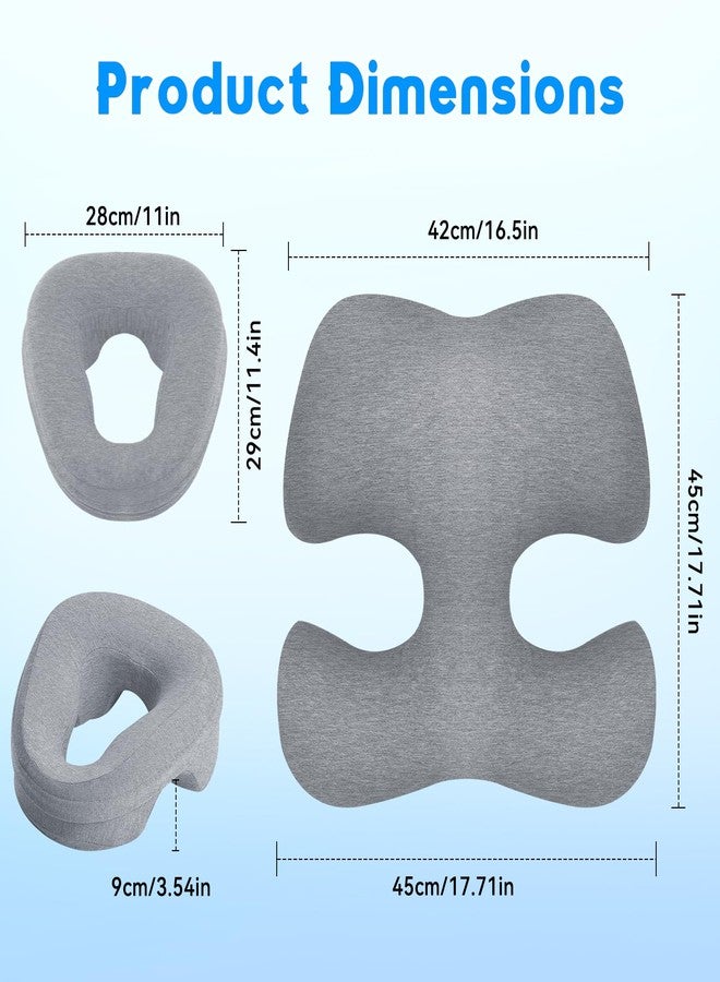 TOROKOM Breast Pillow for Massage, Massage Bolster Face Down Pillow for Sleeping Washable Soft Head Cushion and Chest Cushion for SPA Home Gray - Image 2